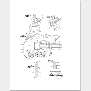 Guitar Vintage Patent Hand Drawing Posters and Art